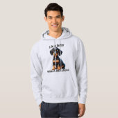 Dackel Welpe sitzen und mit unschuldig suchen Hoodie (Vorne ganz)