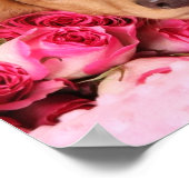 Dackel Welpe umgeben von Rose Poster (Ecke)