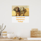 Dackel Welpen Adoption Poster (Küche)