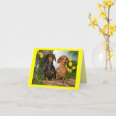 Dackel Welpen-Dockingkarte Karte (Gelbe Blume)