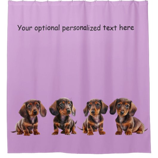 Dackel Welpen Duschvorhang (Vorderseite)