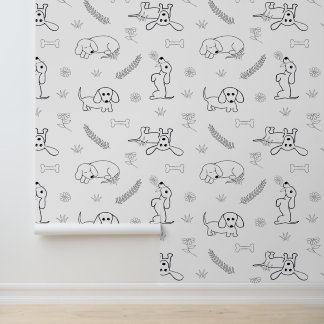 Dackel Welpen Hund HandGezeichnet Färben Tapete