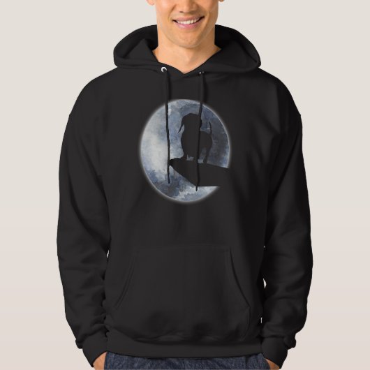 Dackel Welpen Hund Silhouette und Mond Hoodie (Vorderseite)