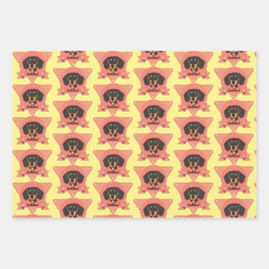 Dackel Welpen Hunde lieben - Dackel Geschenkpapier Set (Vorderseite 3)