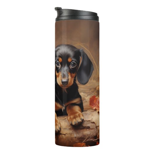 Dackel Welpen Thermosbecher (Nach rechts gedreht)