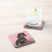 Dackel-Welpen-tragende Sonnenbrillen Untersetzer (Rechte Seite)