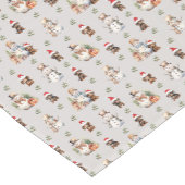 Dackel Welpen: Weihnachtsmannmützen, Holly und Sno Kurzer Tischläufer (Ecke)