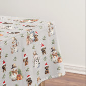 Dackel Welpen: Weihnachtsmannmützen, Holly und Sno Tischdecke (Beispiel)