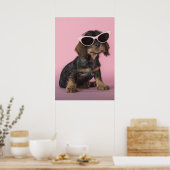 Dackel Welpenhalter-Sonnenbrille Poster (Küche)