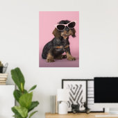 Dackel Welpenhalter-Sonnenbrille Poster (Heimbüro)