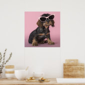 Dackel Welpenhalter-Sonnenbrille Poster (Küche)
