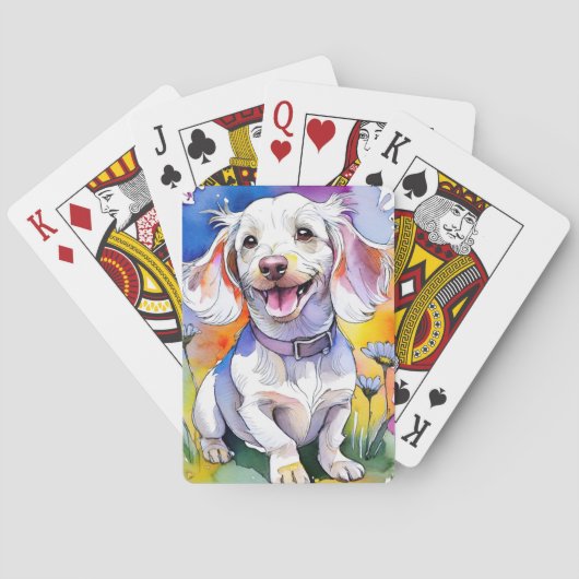 Dackel Welpenhund Spielkarten (Rückseite)