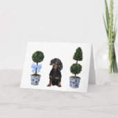 Dackel Welpenhund Wasserfarbe Karte (Vorderseite)