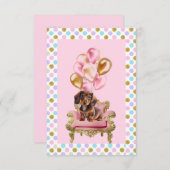 Dackel Welppy Birthday Party Einladung (Vorne/Hinten)