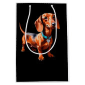 Dackel Wienerdog Grafiktasche Mittlere Geschenktüte (Vorderseite)