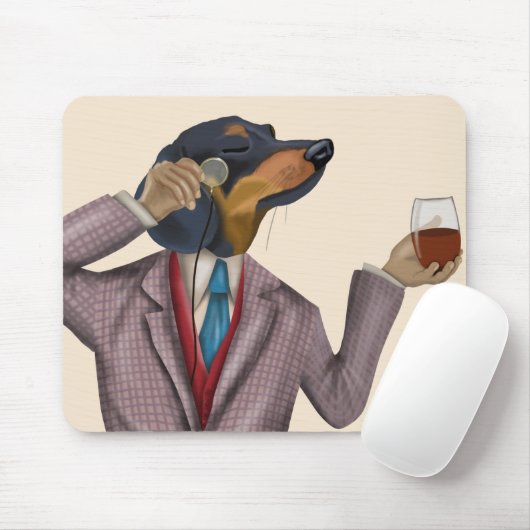 Dackel Wine Snob Mousepad (Mit Mouse)