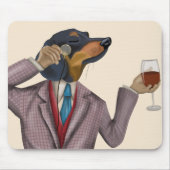 Dackel Wine Snob Mousepad (Vorne)