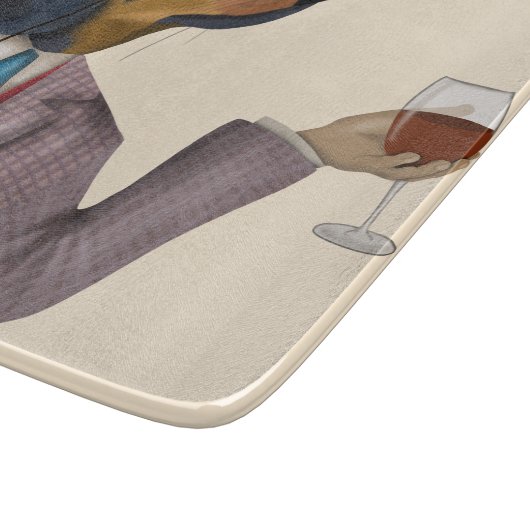 Dackel Wine Snob Schneidebrett (Ecke)