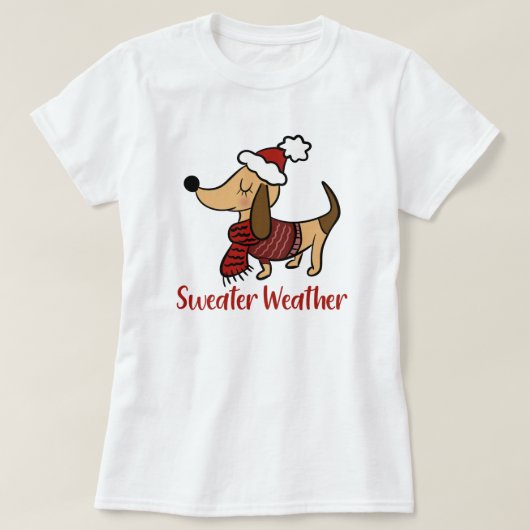 Dackel Winter Dog T - Shirt (Design vorne)