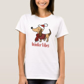 Dackel Winter Dog T - Shirt (Vorderseite)