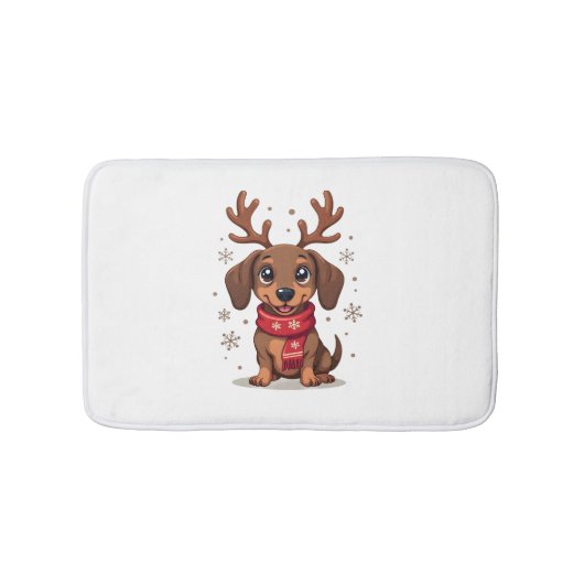 Dackel Winter Joy Badematte (Vorderseite)