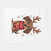 Dackel Winter Joy Fleecedecke (Vorderseite (Horizontal))