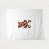 Dackel Winter Joy Wandteppich (Vorderseite (Horizontal))