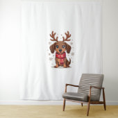 Dackel Winter Joy Wandteppich (Beispiel)