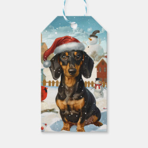Dackel Winter Wonderland Weihnachtsfreude Geschenkanhänger