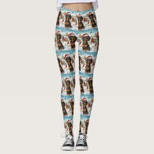Dackel Winter Wonderland Weihnachtsfreude Leggings