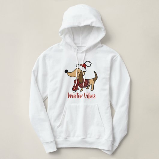 Dackel Winterhund Hoodie (Design vorne)