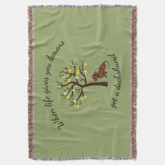 Dackel wirbelt die Decke, wenn das Leben einem Zit Decke (Vorderseite Vertikal)