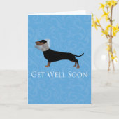 Dackel wird bald gut gestaltet karte (Gelbe Blume)