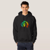 Dackel Wire Haar farbenfroh Regenbogen Retro Hoodie (Vorne ganz)