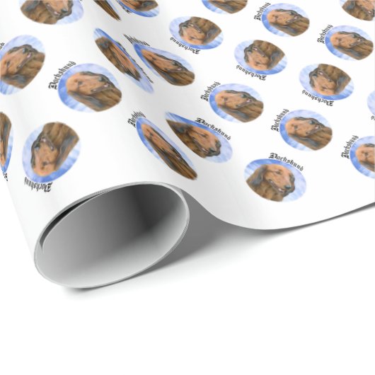 Dackel Wolken Geschenkpapier (Rolleneckpunkt)