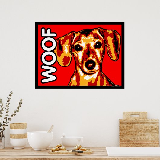 Dackel WOOF Poster (Küche)