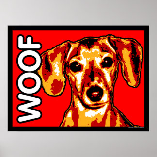 Dackel WOOF Poster