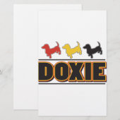DACKEL-Word-FARBE Briefpapier (Vorne/Hinten)