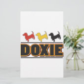 DACKEL-Word-FARBE Briefpapier (Stehend Vorderseite)