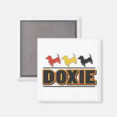 DACKEL-Word-FARBE Magnet (Vorderseite/Rückseite)