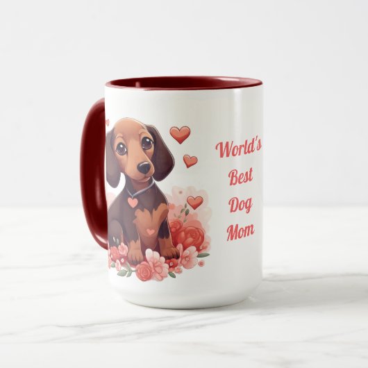 Dackel World's Best Dog Mama Tasse (Vorderseite Links)