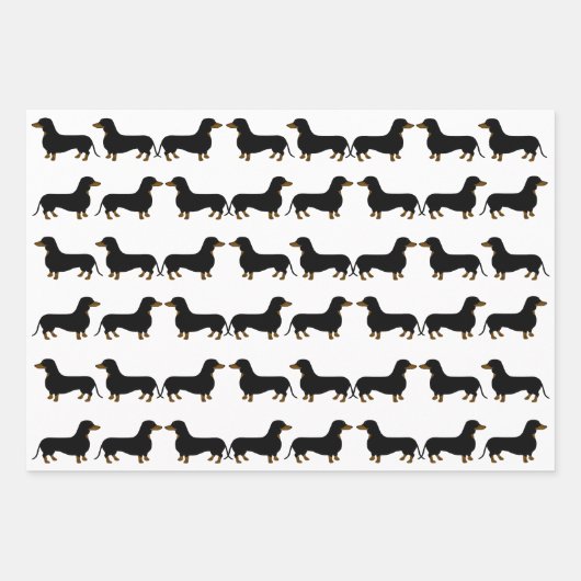 Dackel-Wrapping-Papier Geschenkpapier Set (Vorderseite)