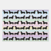 Dackel-Wrapping-Papier Geschenkpapier Set (Vorderseite)