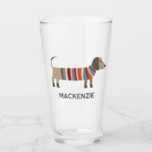 Dackel Wurst Dackel Hund Personalisiert Glas (Vorderseite)
