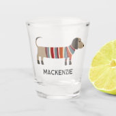 Dackel Wurst Dackel Hund Personalisiert Schnapsglas (Vorderseite)