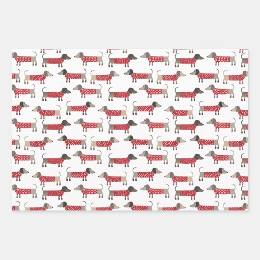 Dackel Wurst Dackel Hund Urlaub Geschenkpapier Set (Vorderseite 3)