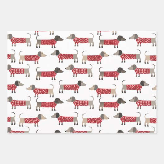 Dackel Wurst Dackel Hund Urlaub Geschenkpapier Set (Vorderseite)