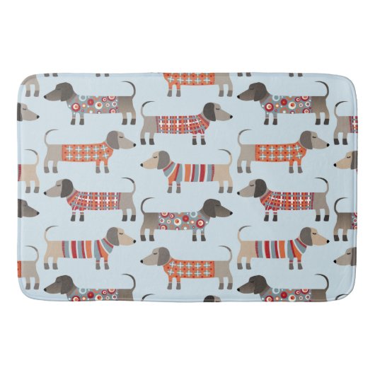 Dackel Wurst Dog Blue Badematte (Vorderseite)