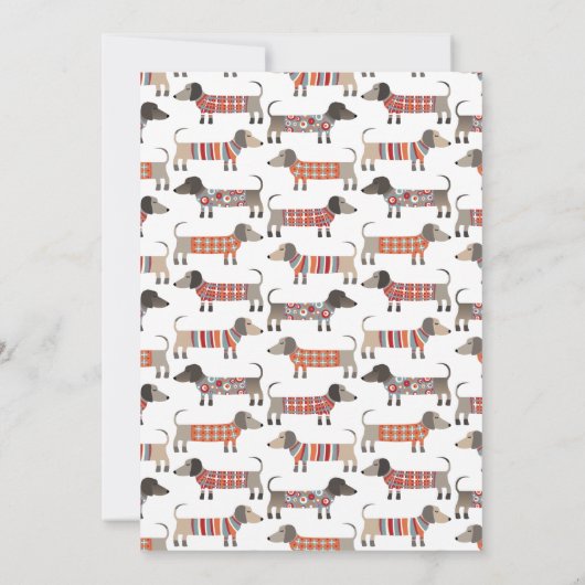 Dackel Wurst Dog Kinderdusche Einladung (Rückseite)