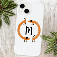 Dackel Wurst Dog Monogram iPhone Fall
